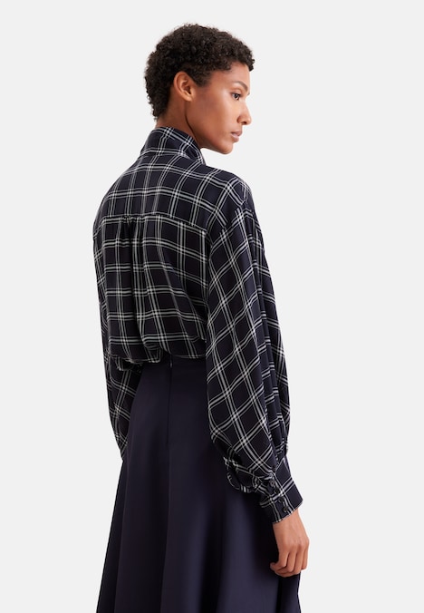 Damen Ausgestellte Bluse - Karo
