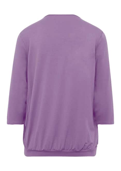 Chiffon-Shirt mit 3/4-Arm, Rundhals