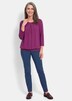 Chiffon-Shirt mit 3/4-Arm, Rundhals