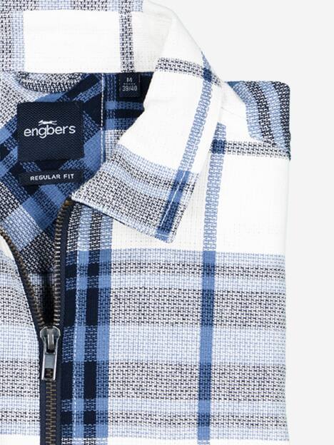 engbers Herren Overshirt kariert , Mittelblau