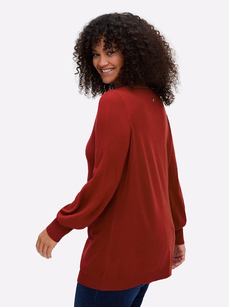 Pullover Langarm Jersey Uni Ohne Kragen