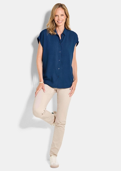 Viskosebluse mit Hemdkragen