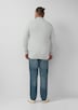 Baumwoll-Strickjacke mit Stehkragen und Logo-Patch