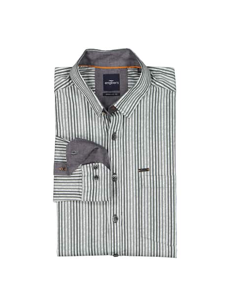 engbers Herren Hemd gemustert , Oliv