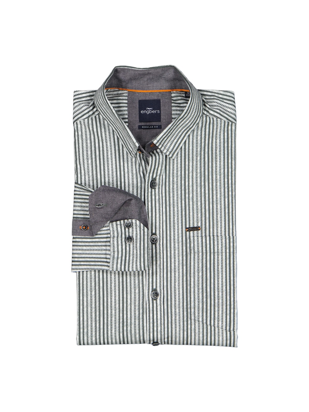 engbers Herren Hemd gemustert , Oliv