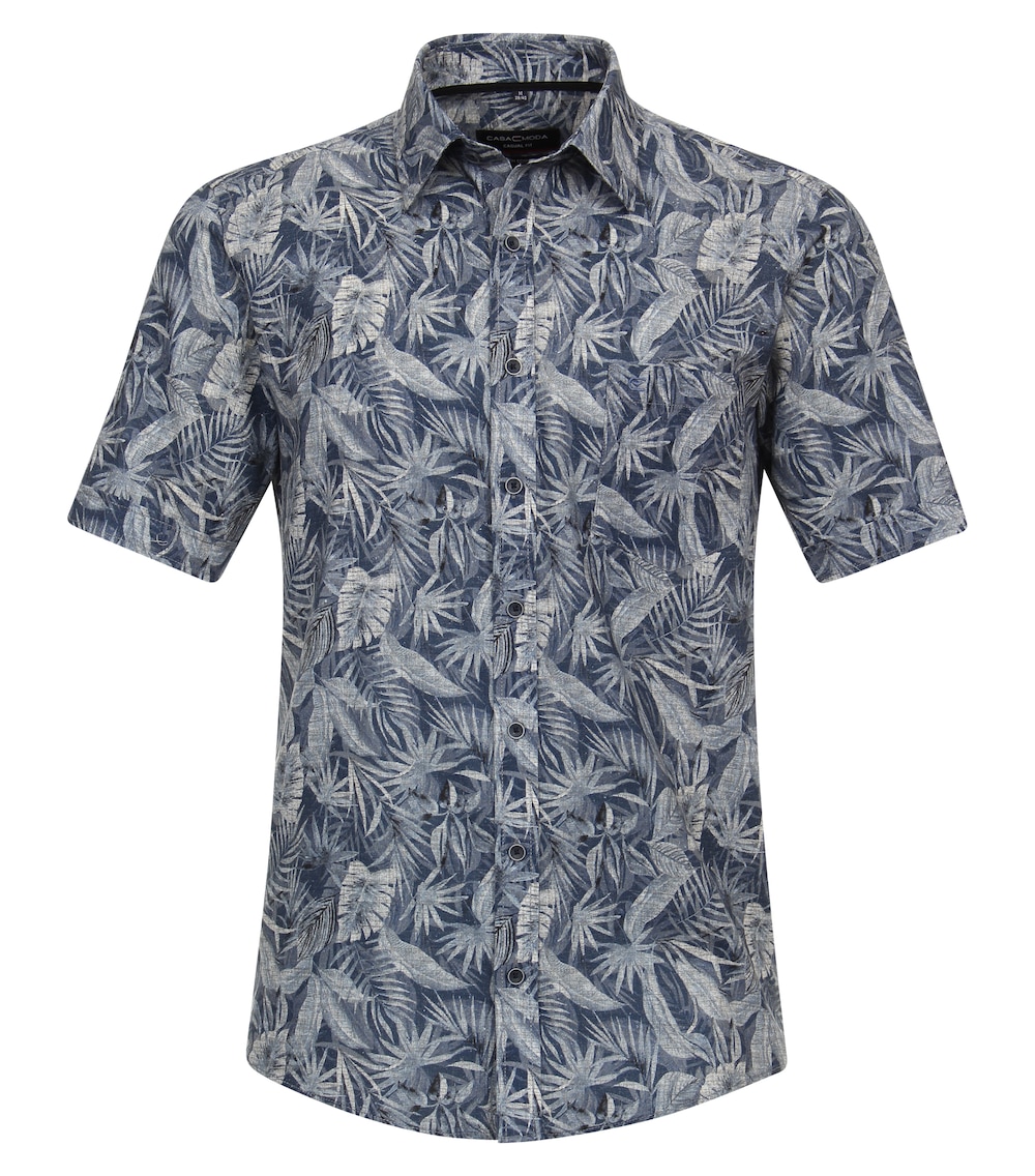 CASAMODA Leinenhemd Print Casual Fit