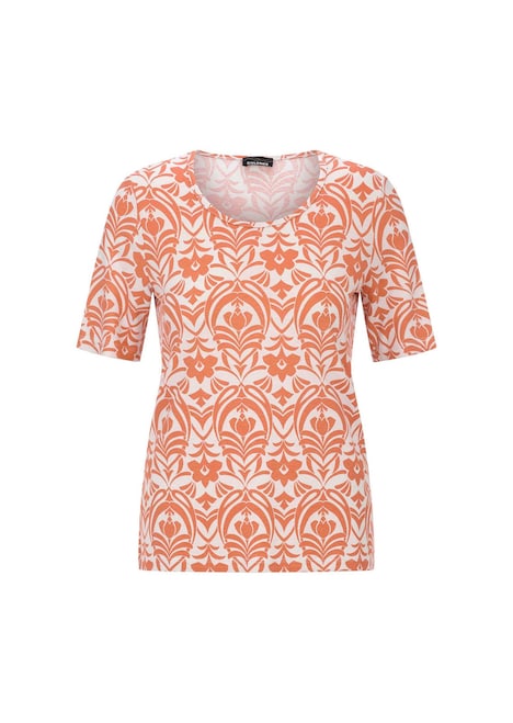 Viskoseshirt mit femininem Ornamentmuster