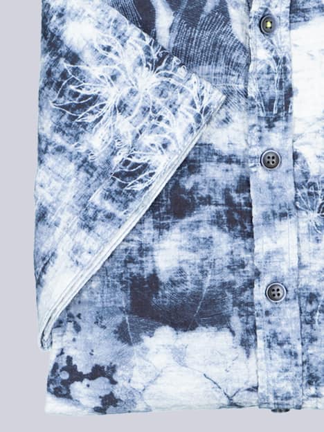 engbers Herren Kurzarm-Hemd gemustert , Marineblau