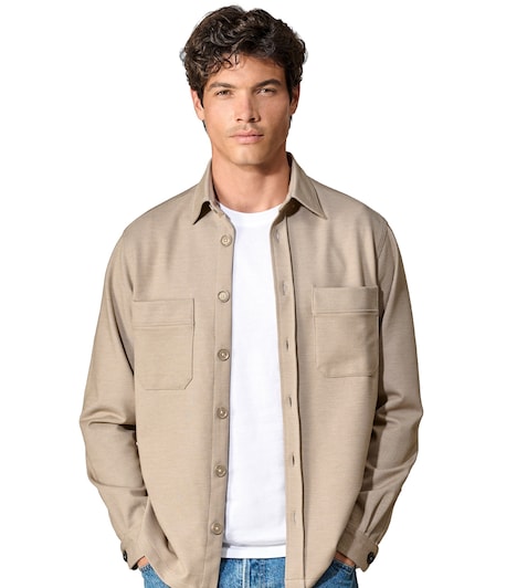 Hemdjacke uni Casual Fit