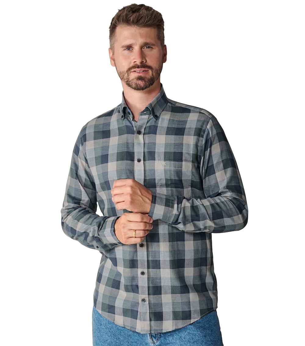 Freizeithemd extra langer Arm 72cm kariert Casual Fit