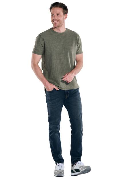 engbers Herren T-Shirt strukturiert , Oliv