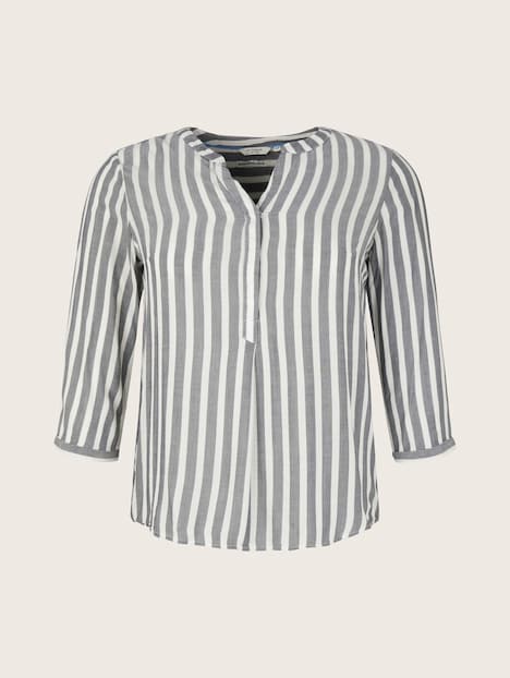 Henleybluse mit Streifenmuster