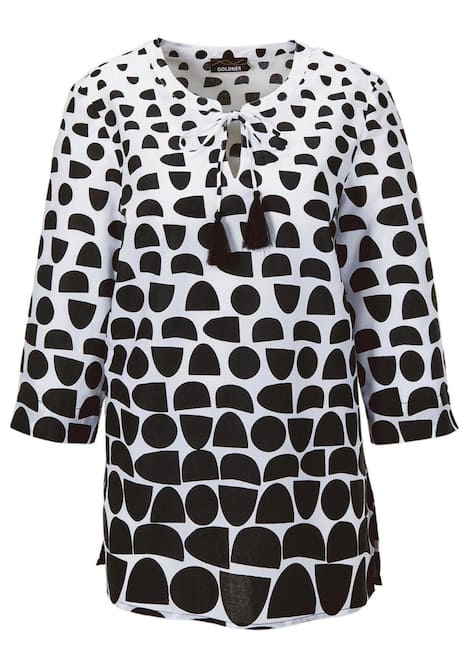 GOLDNER Blouse met print Gedessineerde blouse van puur katoen