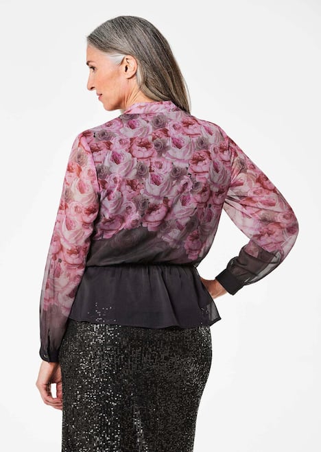 Elegante, gedessineerde blouse met schootje