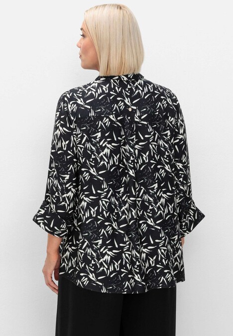 Hemdbluse 3/4-Arm Sonstiges Muster Hemdkragen
