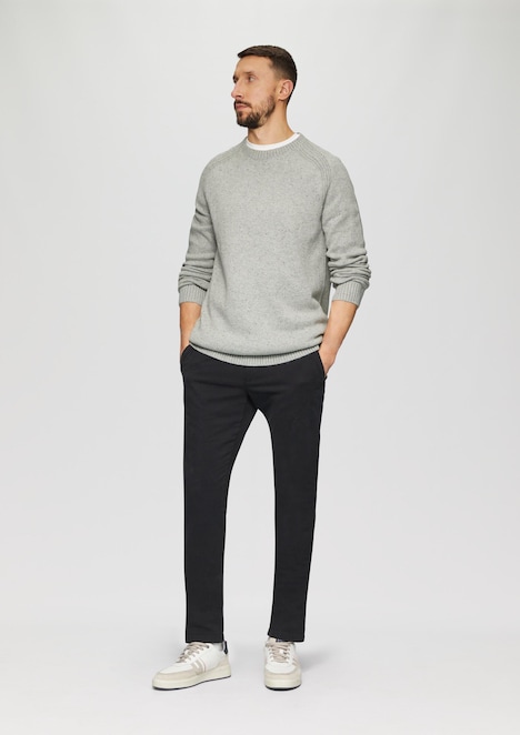 Crew-Neck-Pullover mit Farbeffekt