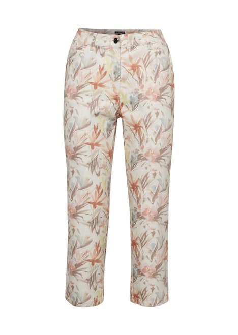 GOLDNER Broek met print Gedessineerde broek met uniek bloemenpatroon