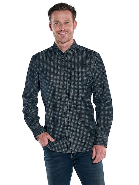 engbers Herren Hemd langarm , Petrolgruen