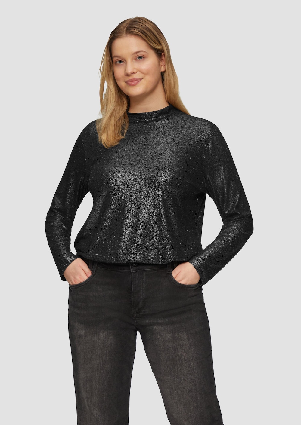 Langarmshirt mit Glitzereffekt