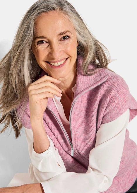 GOLDNER Tricot vest Tricot vest met ritssluiting