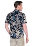 Herren Kurzarmhemd mit floralem Muster , Saphirblau