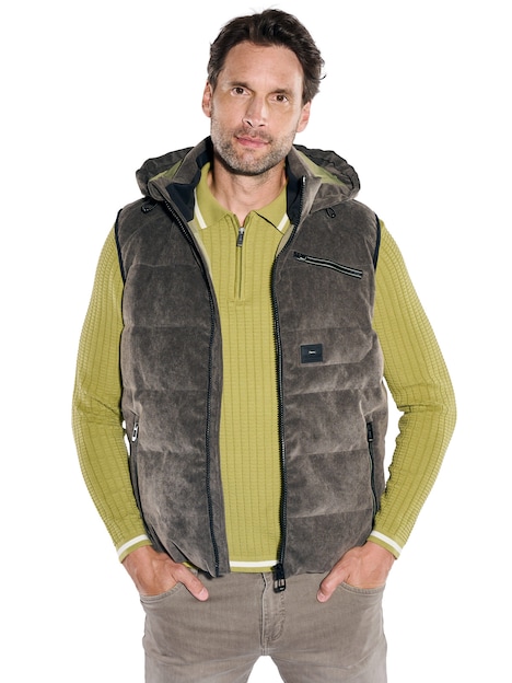 Herren Wasserdichte Weste aus Cord , Oliv