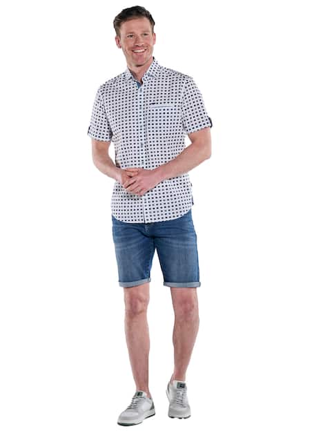 engbers Herren Kurzarm-Hemd gemustert , Marineblau