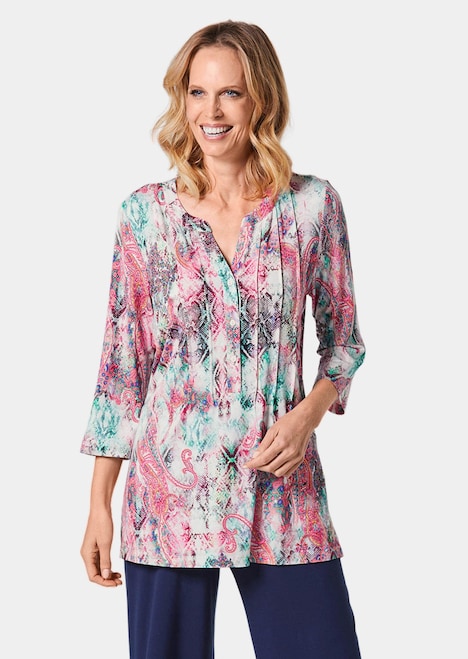 Figurschmeichelndes Drucktunika-Shirt