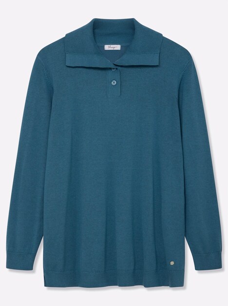 Pullover Langarm Jersey Uni Rollkragen