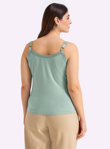 Spaghettitop Ärmellos Ohne Kragen