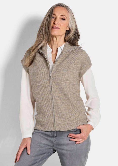 GOLDNER Tricot vest Tricot vest met ritssluiting