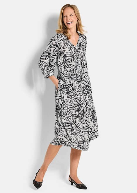 Viskosekleid mit floralem Muster