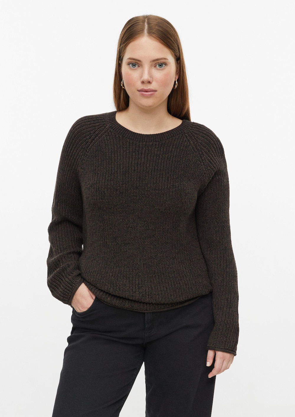 Pullover mit Rippstruktur und Rollkanten