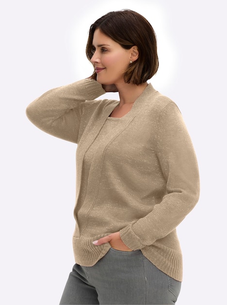 Pullover Langarm Jersey Meliert