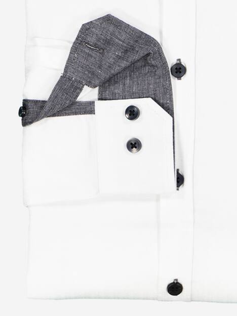 engbers Herren Langarm-Hemd strukturiert , Reinweiss