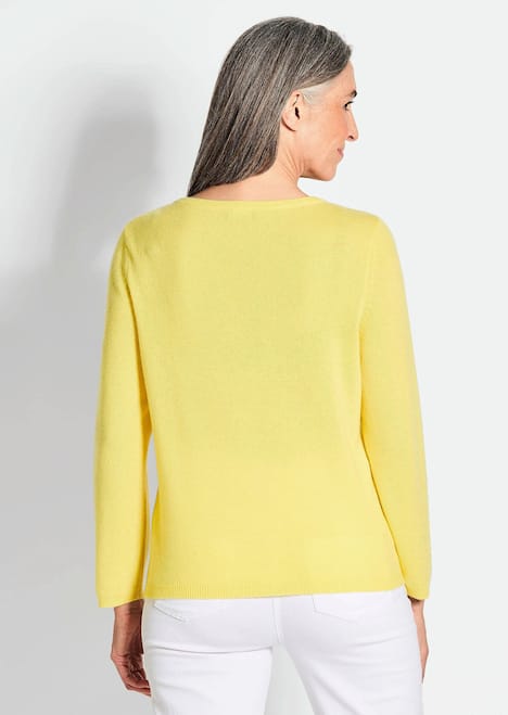 Kaschmirpullover mit U-Boot Ausschnitt