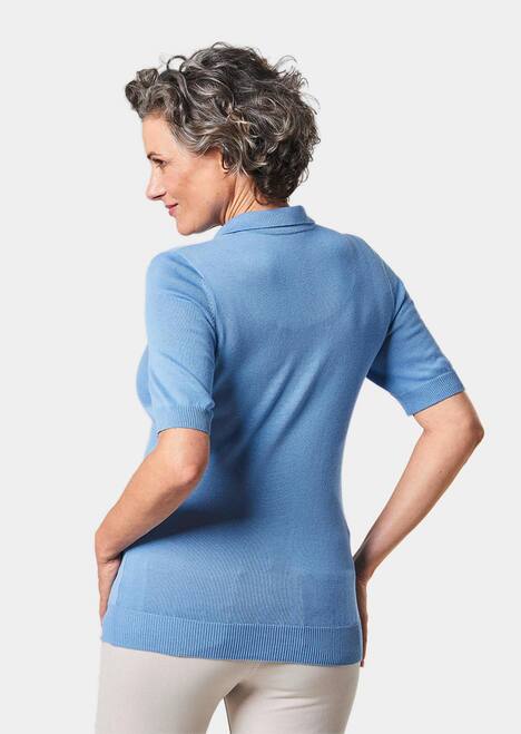 Kurzarm Strickpullover mit adrettem Kragen
