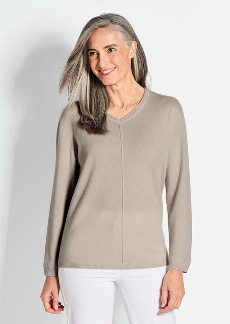 Kaschmirpullover mit V-Ausschnitt