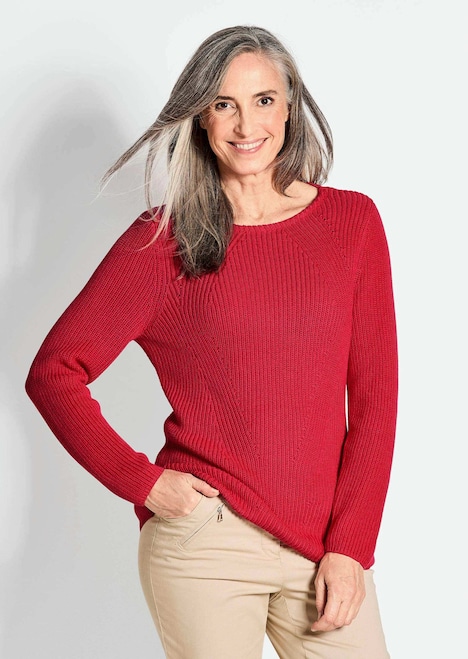 Figurschmeichelnder Pullover aus reiner Baumwolle