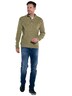 Herren Pullover mit Troyerkragen , Sonnenorange