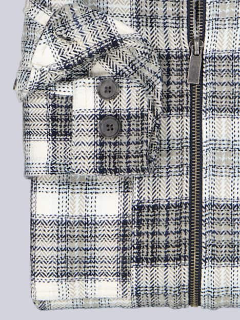 engbers Herren Overshirt kariert , Naturweiss