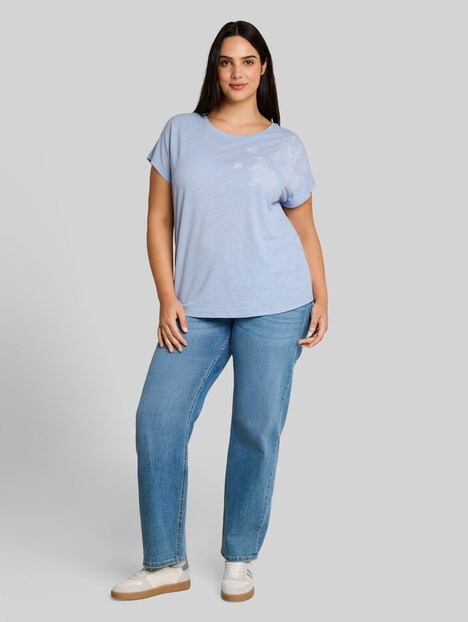 T-Shirt mit Leinenanteil