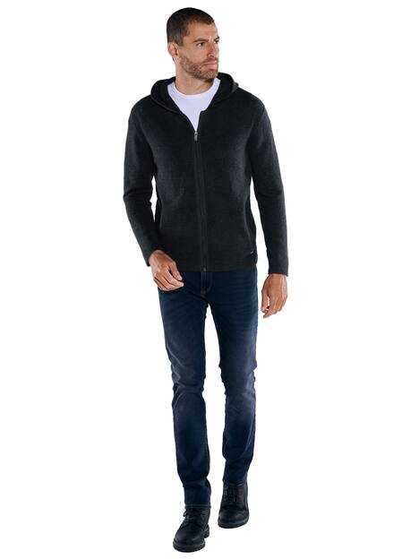 engbers Herren Strickjacke mit Kapuze , Anthrazit