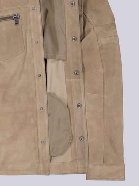 Herren Leichte Velourslederjacke , Beige