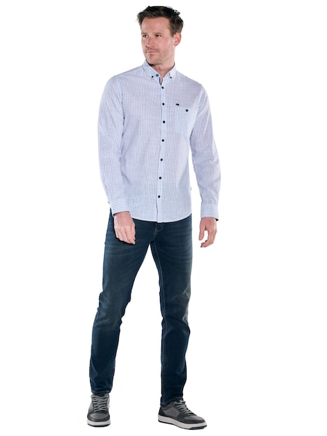 Herren Hemd gemustert , Brilliantblau