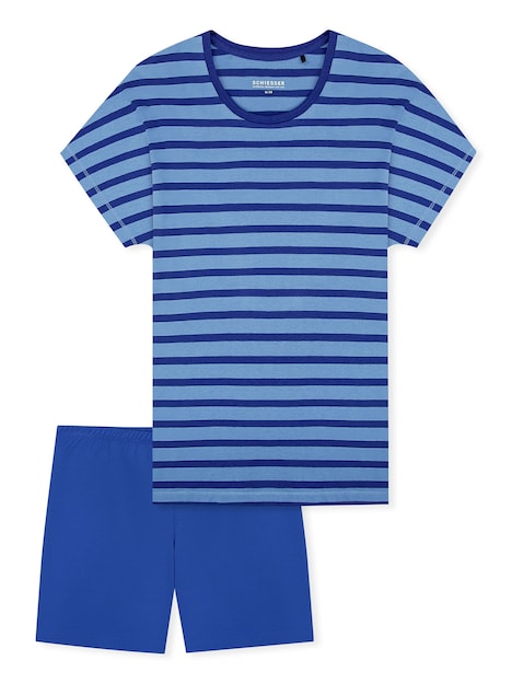 Schiesser Damen Pyjama Casual Essentials aqua