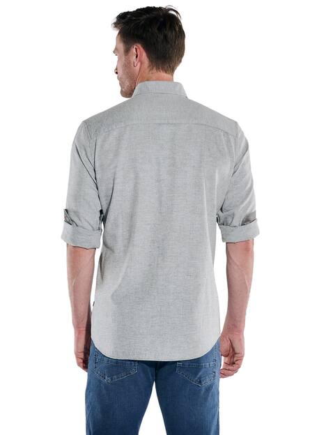 engbers Herren Lnagarm-Hemd uni , Silbergrau