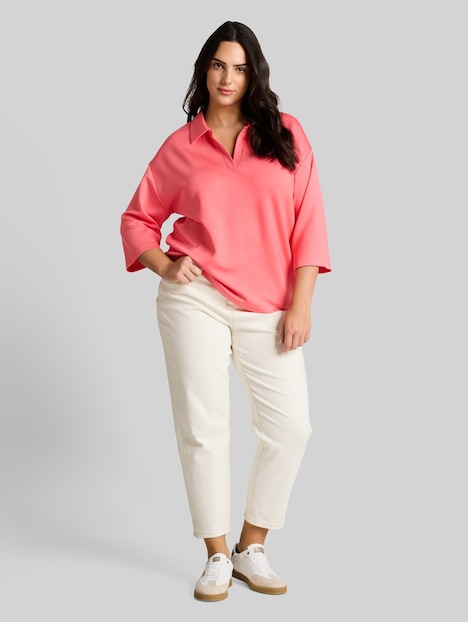 Loose Fit Scuba Langarmshirt mit Polokragen