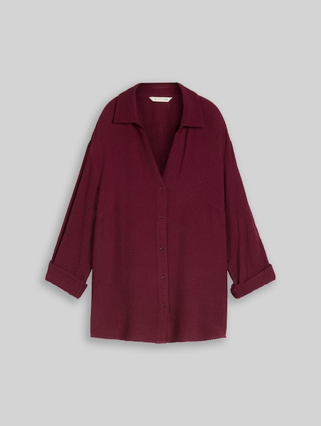 Loose Fit Seersucker Bluse