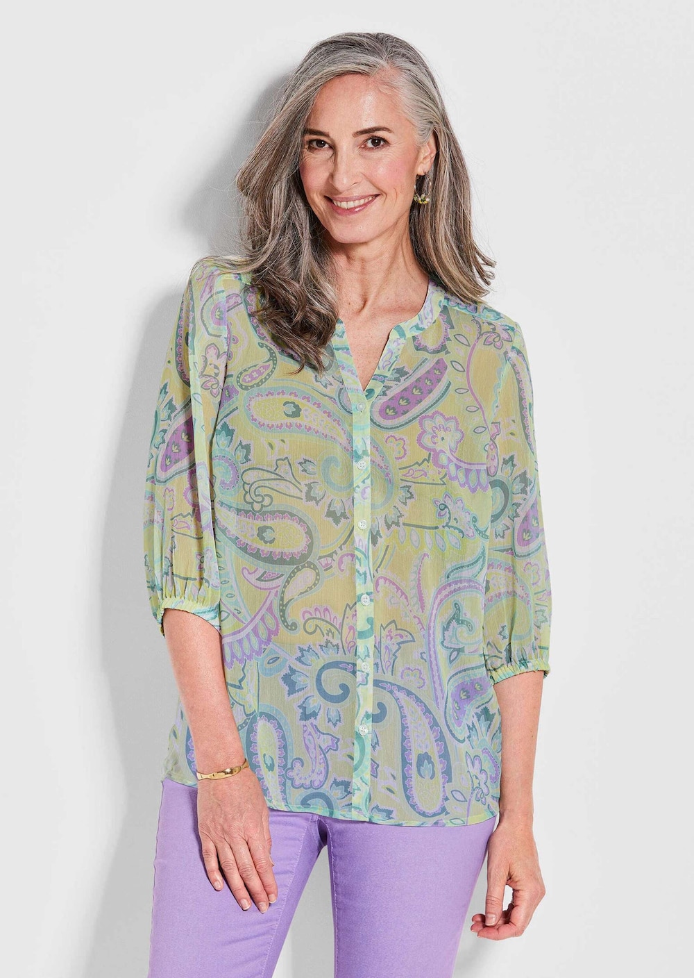 Chiffonbluse Druckbluse mit Paisley-Muster